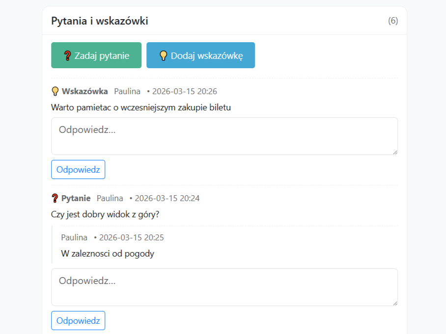 Dedykowany system dyskusji i moderacji dla Spotów i Tras